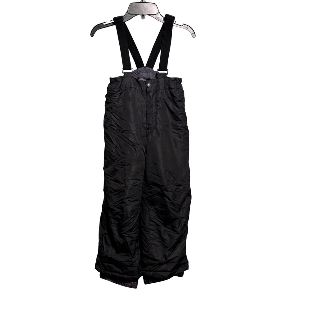 Iceburg Outerwear Kids Small 4/5 Black Insulated Snow Bibs Ski Pants Suspenders